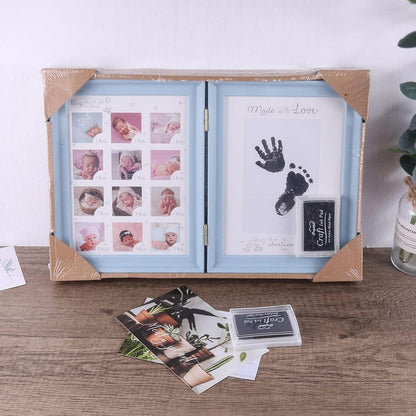 Handabdruck Fußabdruck Baby Fotoalbum Blau