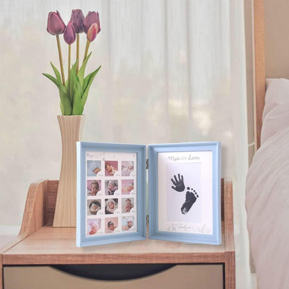 Handabdruck Fußabdruck Baby Fotoalbum Blau