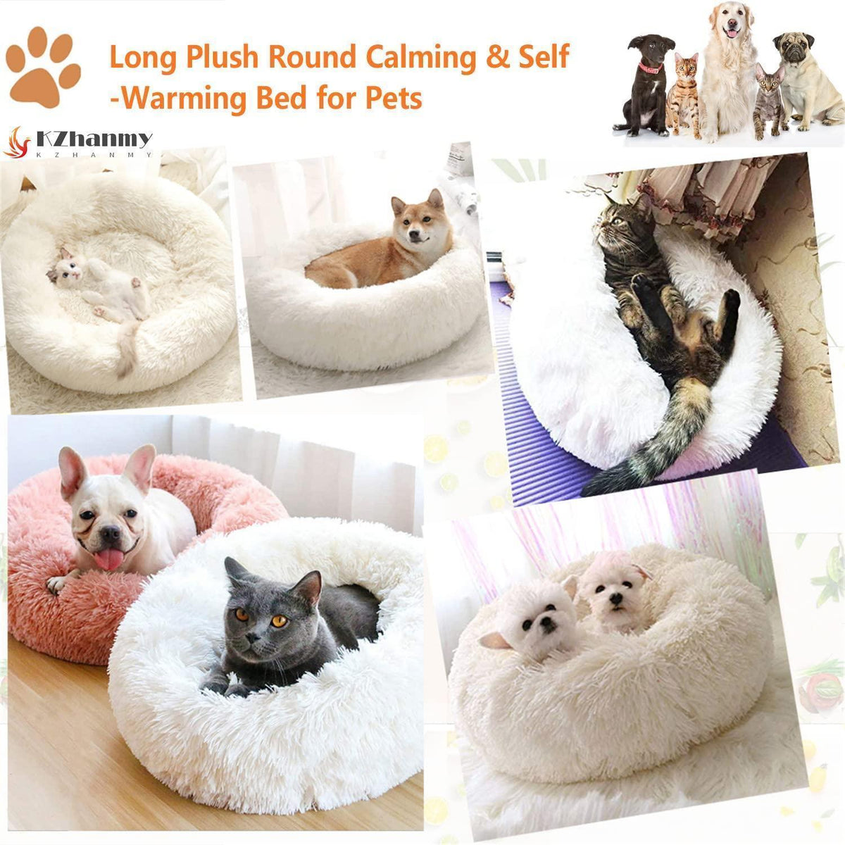 Rundes Hundebett Flauschig Donut – Bequemes Hundesofa 3XL