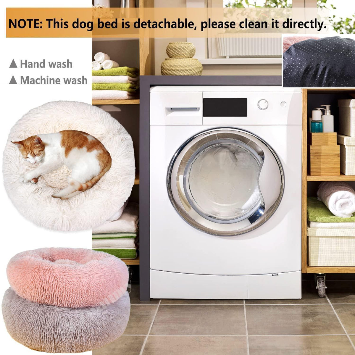 Rundes Hundebett Flauschig Donut – Bequemes Hundesofa 3XL