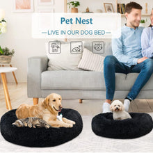 Rundes Hundebett Flauschig Donut – Bequemes Hundesofa XL 80cm