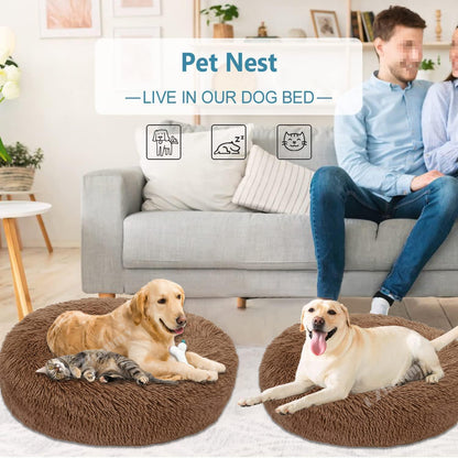 Rundes Hundebett Flauschig Donut – Bequemes Hundesofa 5XL