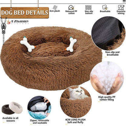 Rundes Hundebett Flauschig Donut – Bequemes Hundesofa 5XL