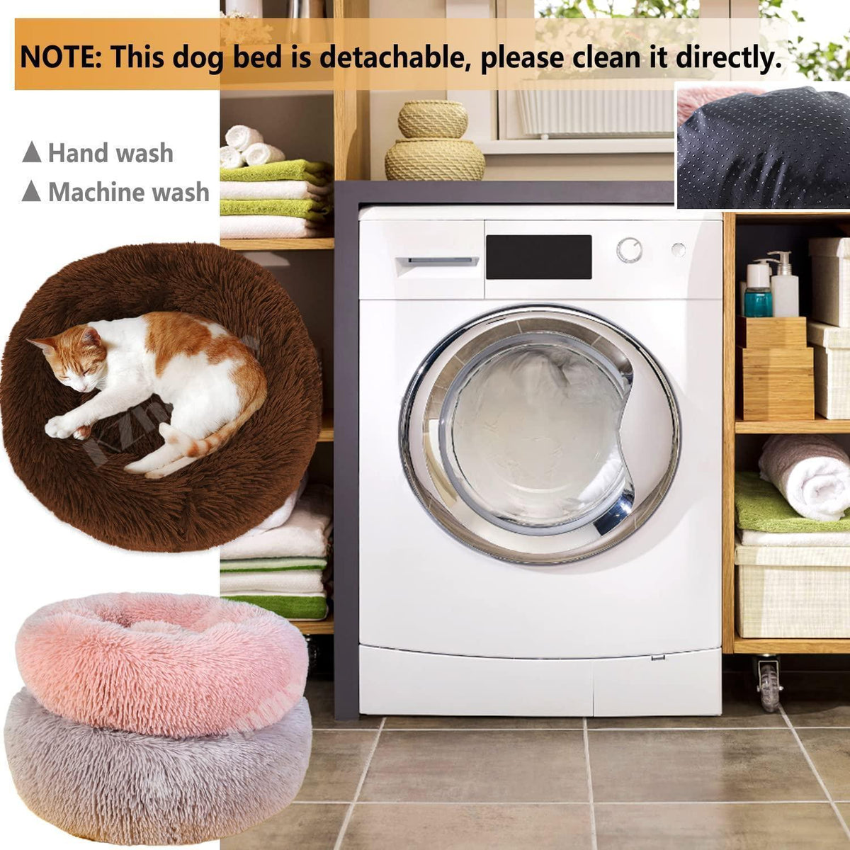 Rundes Hundebett Flauschig Donut – Bequemes Hundesofa 5XL