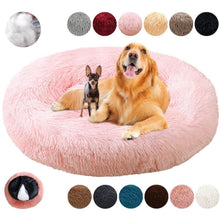 Rundes Hundebett Flauschig Donut – Bequemes Hundesofa in Rosa