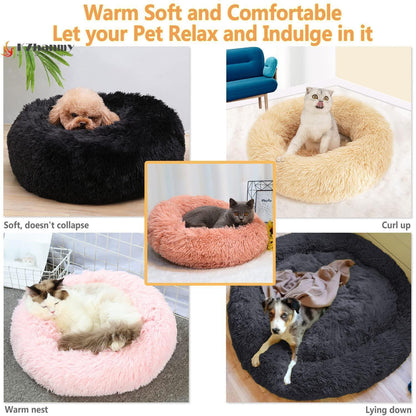 Rundes Hundebett Flauschig Donut – Bequemes Hundesofa in 12 Farben