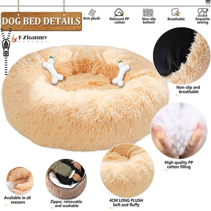 Rundes Hundebett Flauschig Donut – Bequemes Hundesofa 5XL
