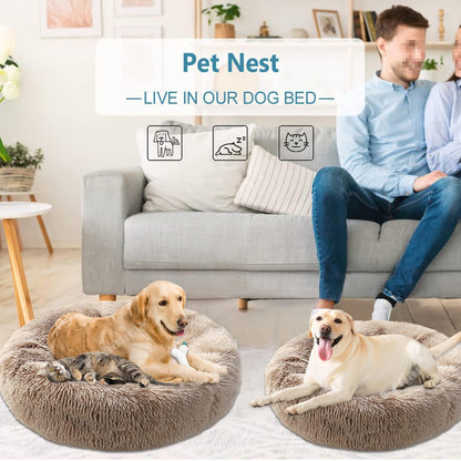 Rundes Hundebett Flauschig Donut – Bequemes Hundesofa in 12 Farben