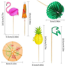 70 Cocktailspieße mit Flamingo, Ananas & Palme für Partys