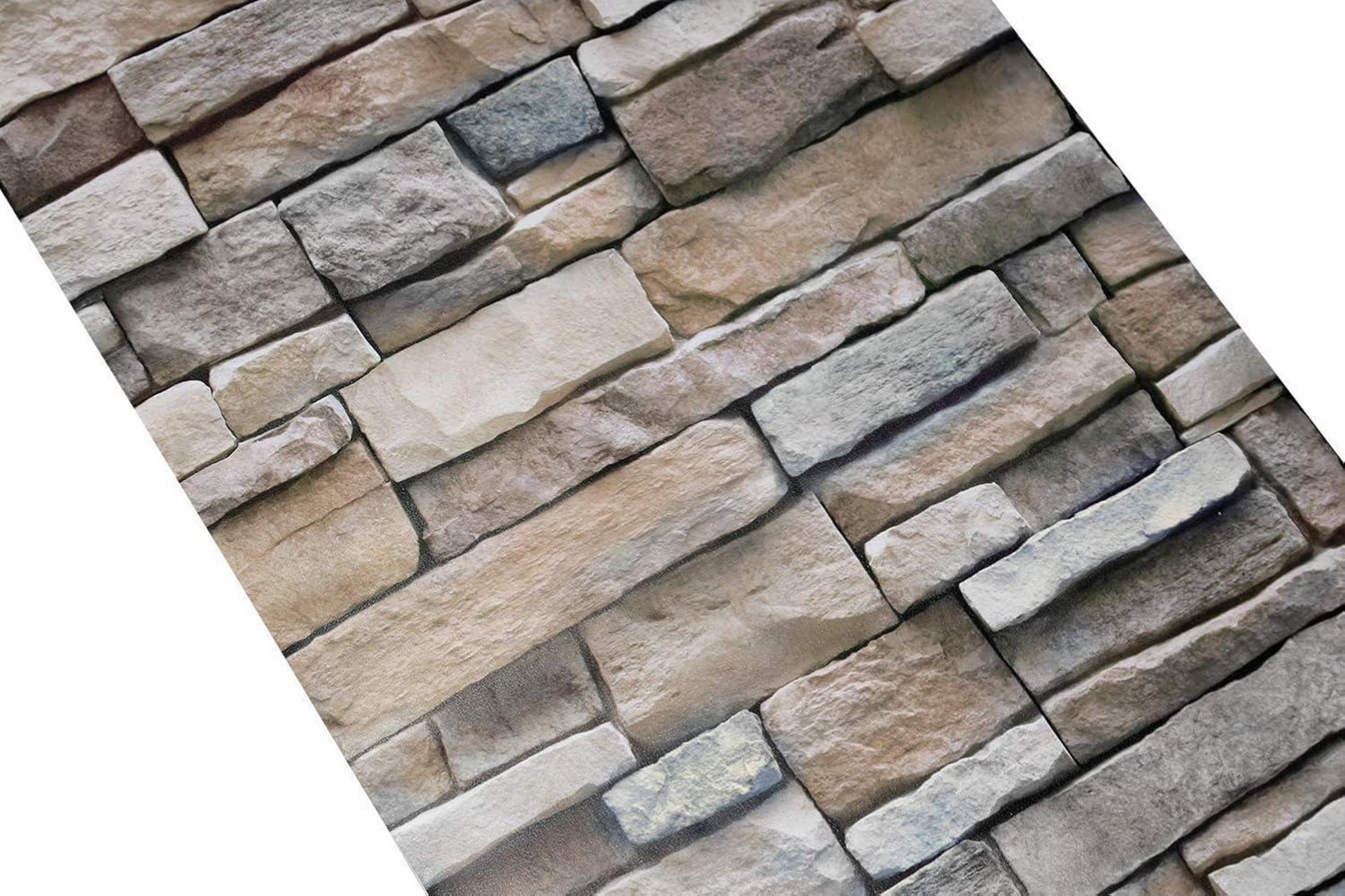 Selbstklebende Ziegel Tapete Vintage Backstein Stein 45x600cm Grau
