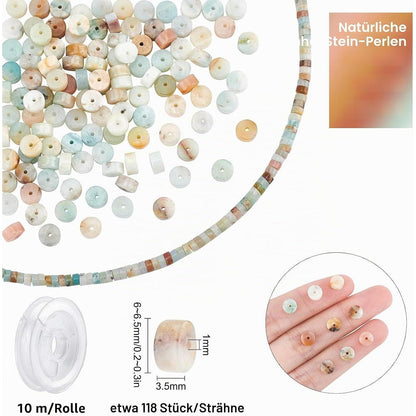 DIY Schmuckset Amazonit Perlen & Elastischer Faden