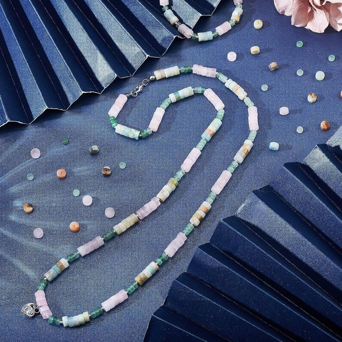 DIY Schmuckset Amazonit Perlen & Elastischer Faden