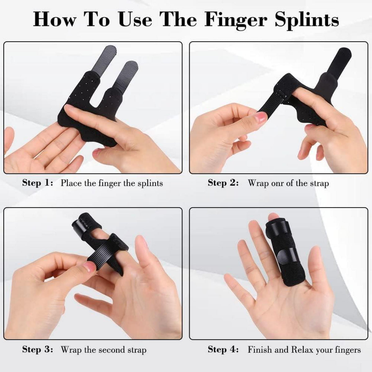 Fingerschiene 2 Stück Finger Stabilisator Schwarz Arthritis Tendinitis