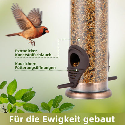 MIXXIDEA Edelstahl Futterspender für Wildvögel 2 Stück
