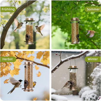 MIXXIDEA Edelstahl Futterspender für Wildvögel 2 Stück