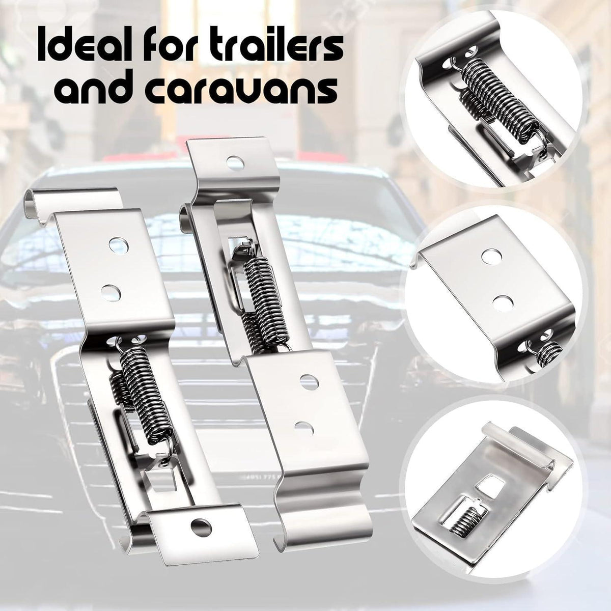 Federbelastete Kennzeichen Clips Edelstahl 2er Set