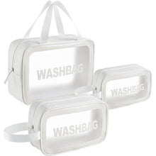 Kosmetiktasche Transparent 3er Wasserdicht Reise Weiß
