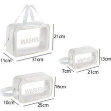 Kosmetiktasche Transparent 3er Wasserdicht Reise Weiß