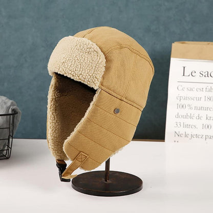 Herren Wintermütze mit Ohrenklappen in Khaki