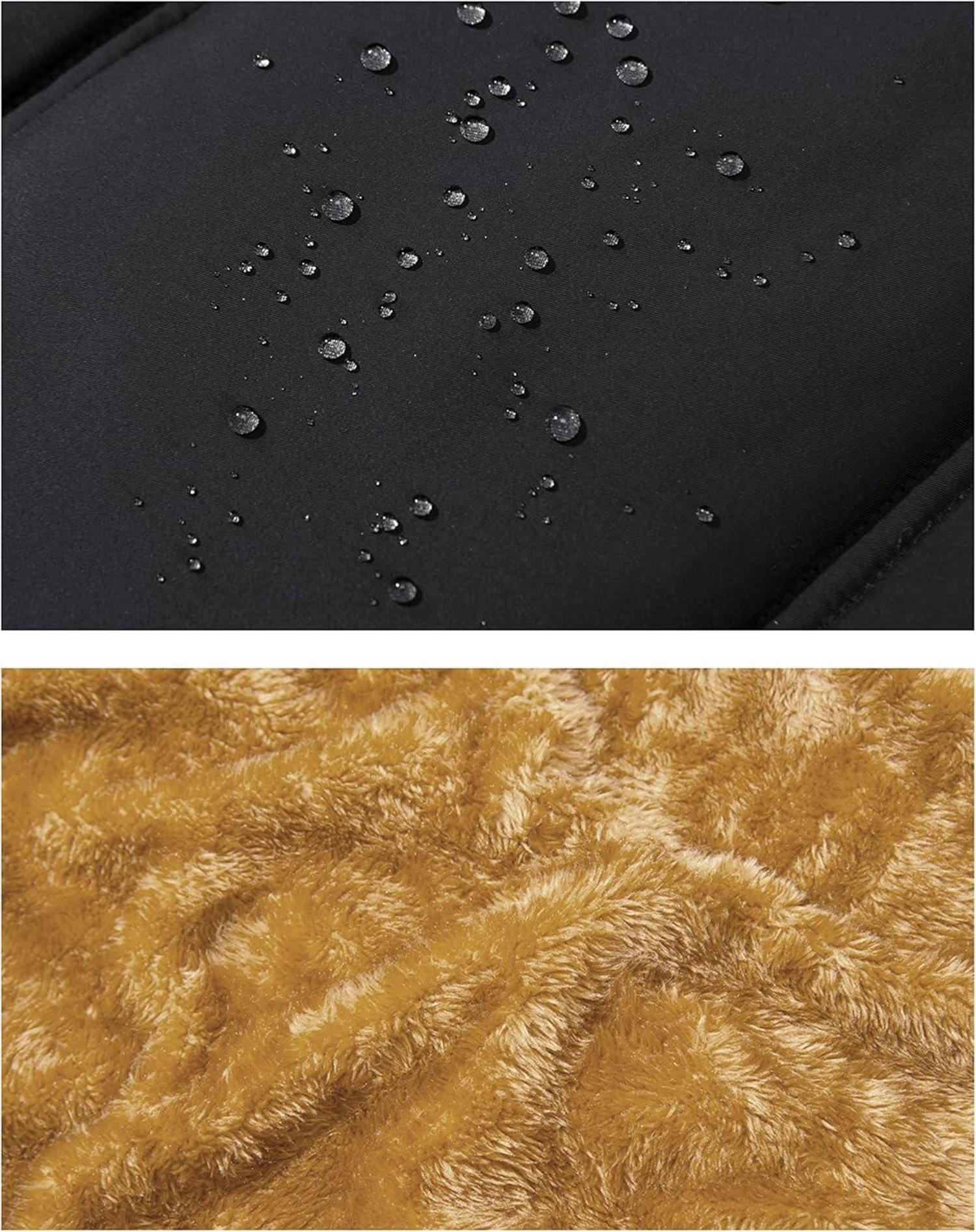 Herren Winter Fleeceweste Gefüttert Thermo Outdoor Weste Schwarz 3XL