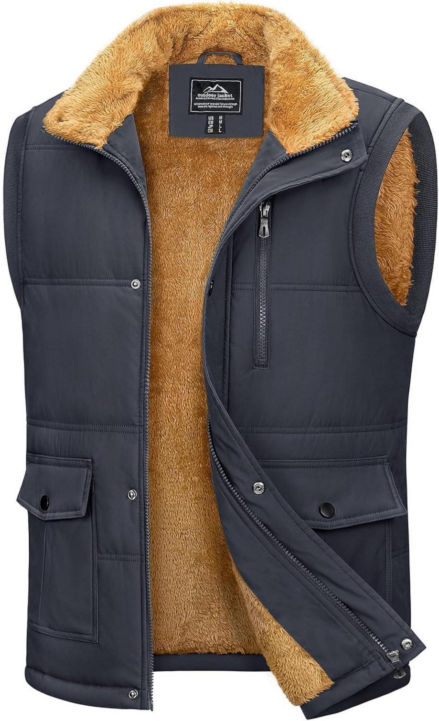 Outdoor Winterweste für Herren mit Fleece gefüttert und vielen Taschen