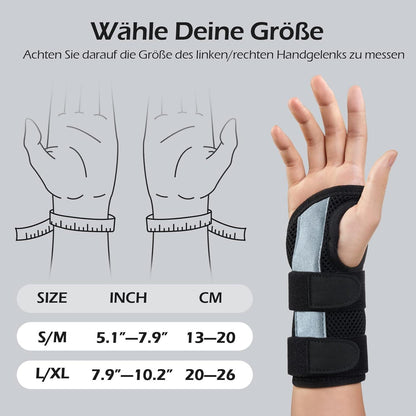 Handgelenkbandage Arzt Genehmigt 3 Schienen Verstellbar S/M Frauen Rosarot