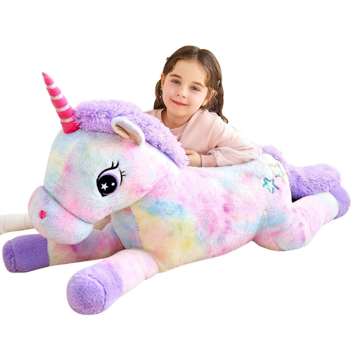 Riesiges Einhorn Stofftier 110cm - Kuscheliges Plüschtier Geschenk