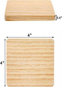 Dicunoy 20 Stück Quadratische Holzuntersetzer 10x10cm DIY