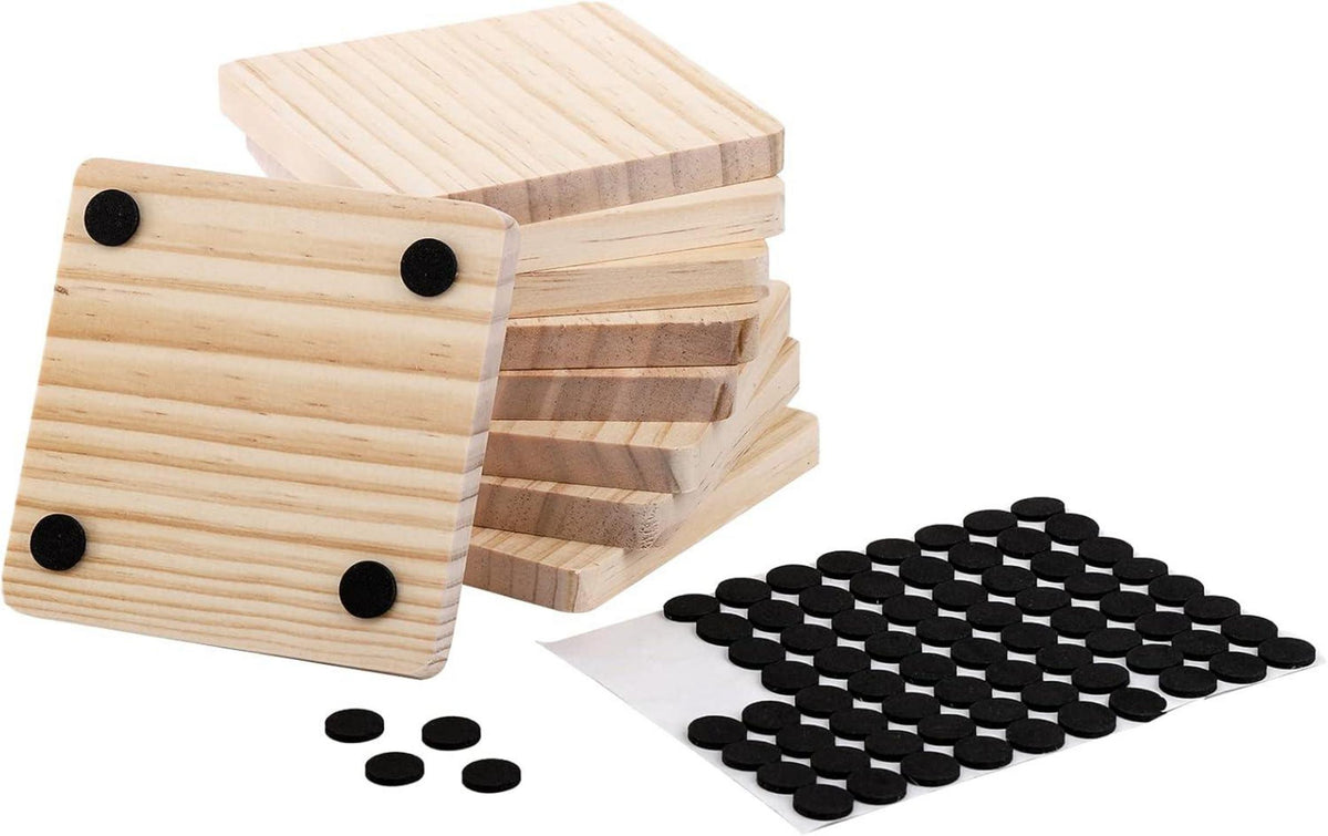 20 Stück Quadratische Holzuntersetzer DIY Mosaik Bemalt 10x10cm