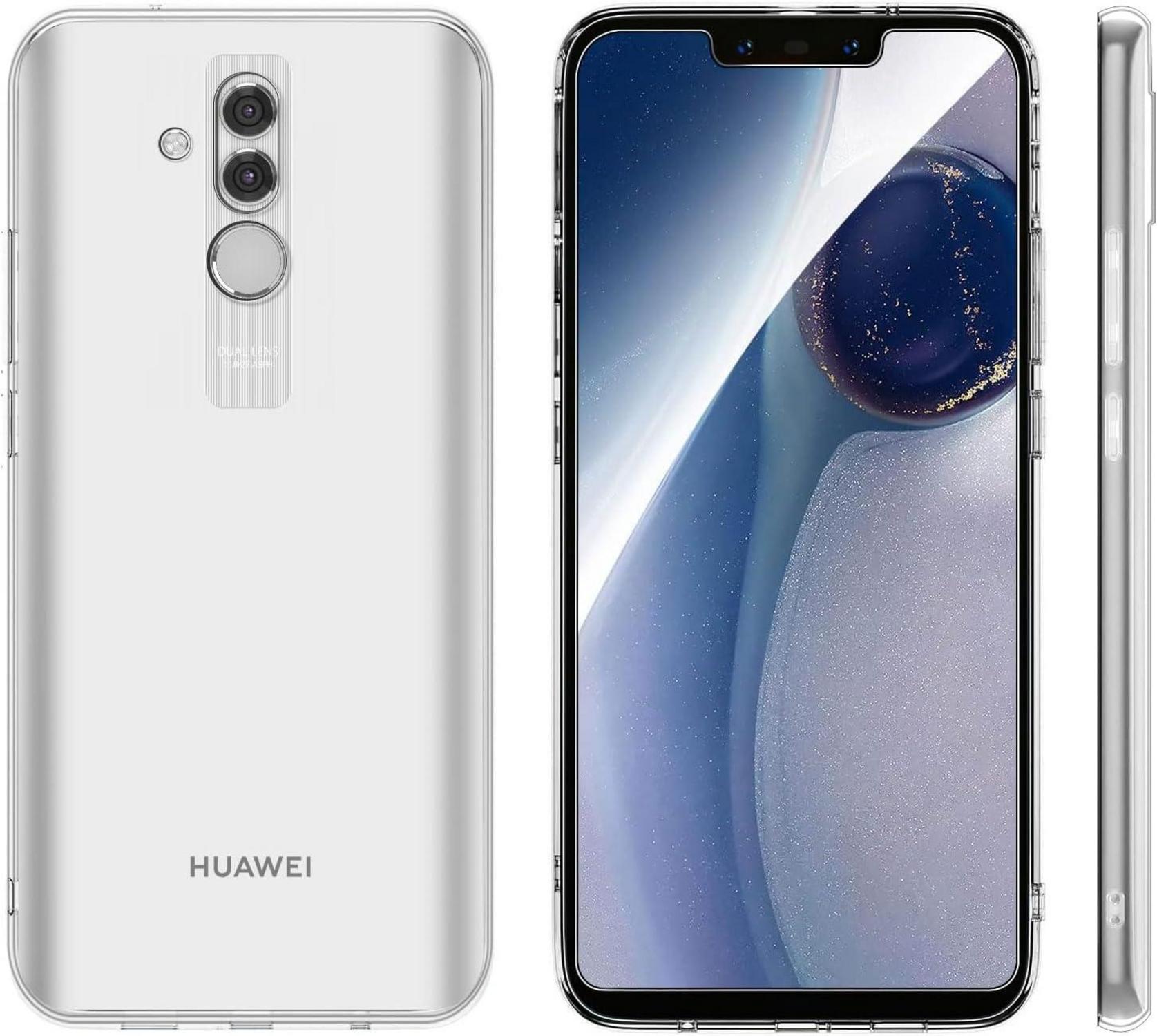Hülle Huawei Mate 20 Lite TPU Silikon Schutzglas Set Transparent Ultra