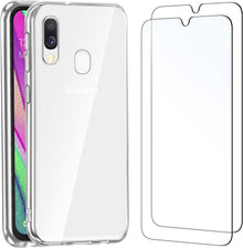 Schutzhülle Samsung Galaxy A40 2x Panzer Schutz Glas Ultra Transparent