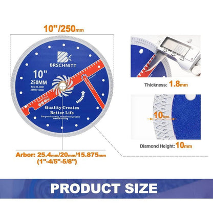 Diamant Trennscheibe 250mm Turbo Mesh 2 Stück für Fliesen & Stein