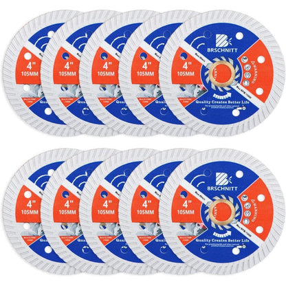 Diamant Trennscheiben 105mm Turbo 10 Stück für Beton & Stein