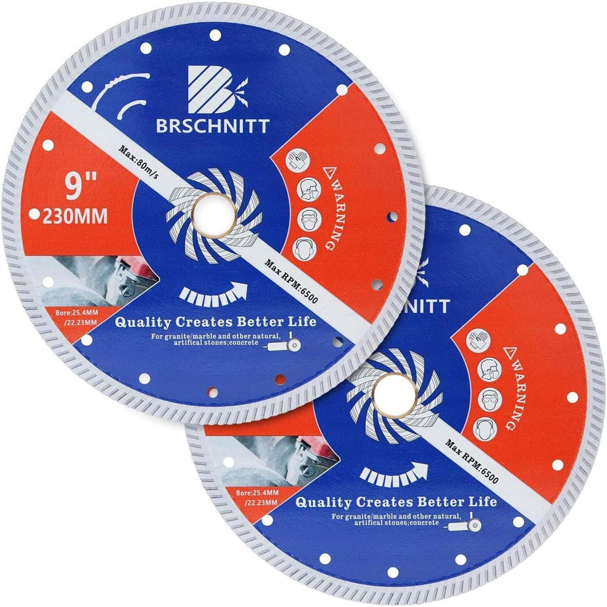 Diamant Trennscheibe 230mm Turbo für Beton & Stein (2 Stück)