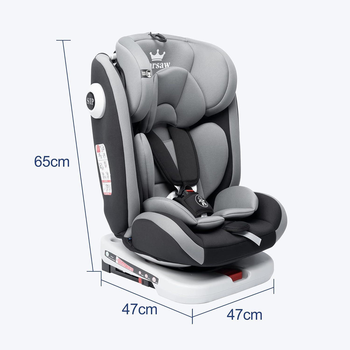 Kindersitz 360° drehbar mit ISOFIX und Ruheposition, Gruppe 0+1/2/3, 9-36