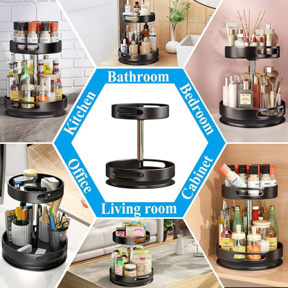 Lazy Susans Drehteller Organizer 2 Etagen Metall Stahl Gewürzregal