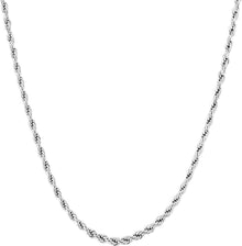 Goldkette 2,5mm Edelstahl Rope Kette Weißgold beschichtet
