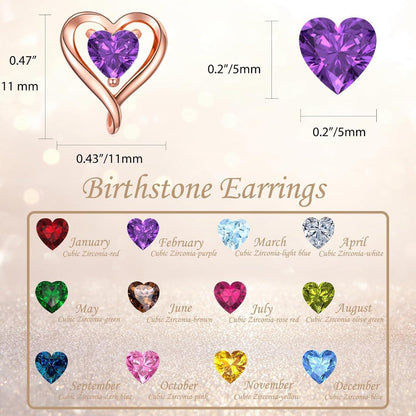 Silber Ohrstecker Herz Damen 925 Roségold Geschenk für Frauen