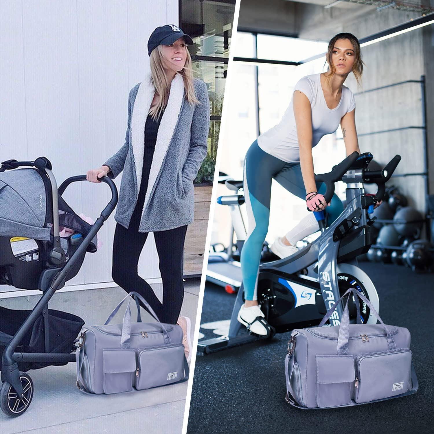 35L Damen Sporttasche Faltbare Reisetasche mit Schuhfach und Nassfach