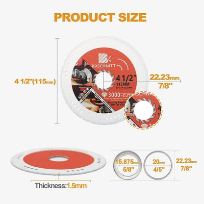 Diamanttrennscheiben 115mm, 4 Stück, Vakuumgelötet für Metall