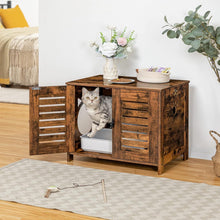 Katzenklo Schrank Holz Jalousien-Stil Eisenfüßen