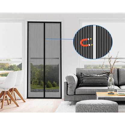 Magnetischer Fliegengitter für Balkontür, Schwarz 75x220cm