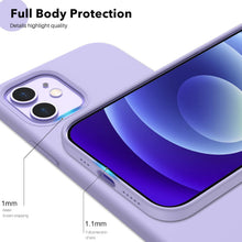 Liquid Silicone Case für iPhone 12 / 12 Pro Hülle 6,1 Zoll - Hochwertiges Silikon, Rundumschutz, 3-Layer Struktur - Lila