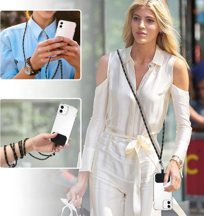Handykette Universal Hülle Kordel Smartphone Umhängen Grau