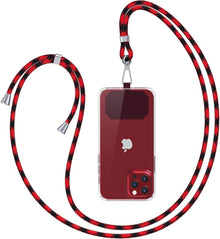 Handykette zum Umhängen Universal Smartphone Hülle Kette Schwarz Rot