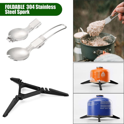Odoland Camping Kochgeschirr Set Outdoor Edelstahl Topf