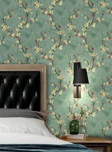 Selbstklebende Fototapete Blumen Design Grün 44 cm x 3 m