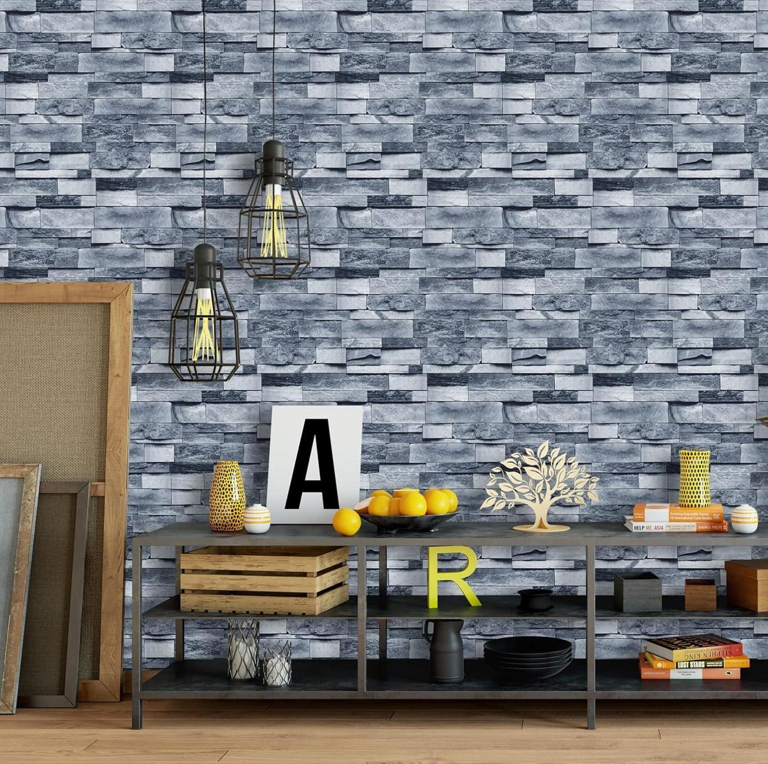 Selbstklebende Ziegel Tapete Vintage Backstein 45x300cm