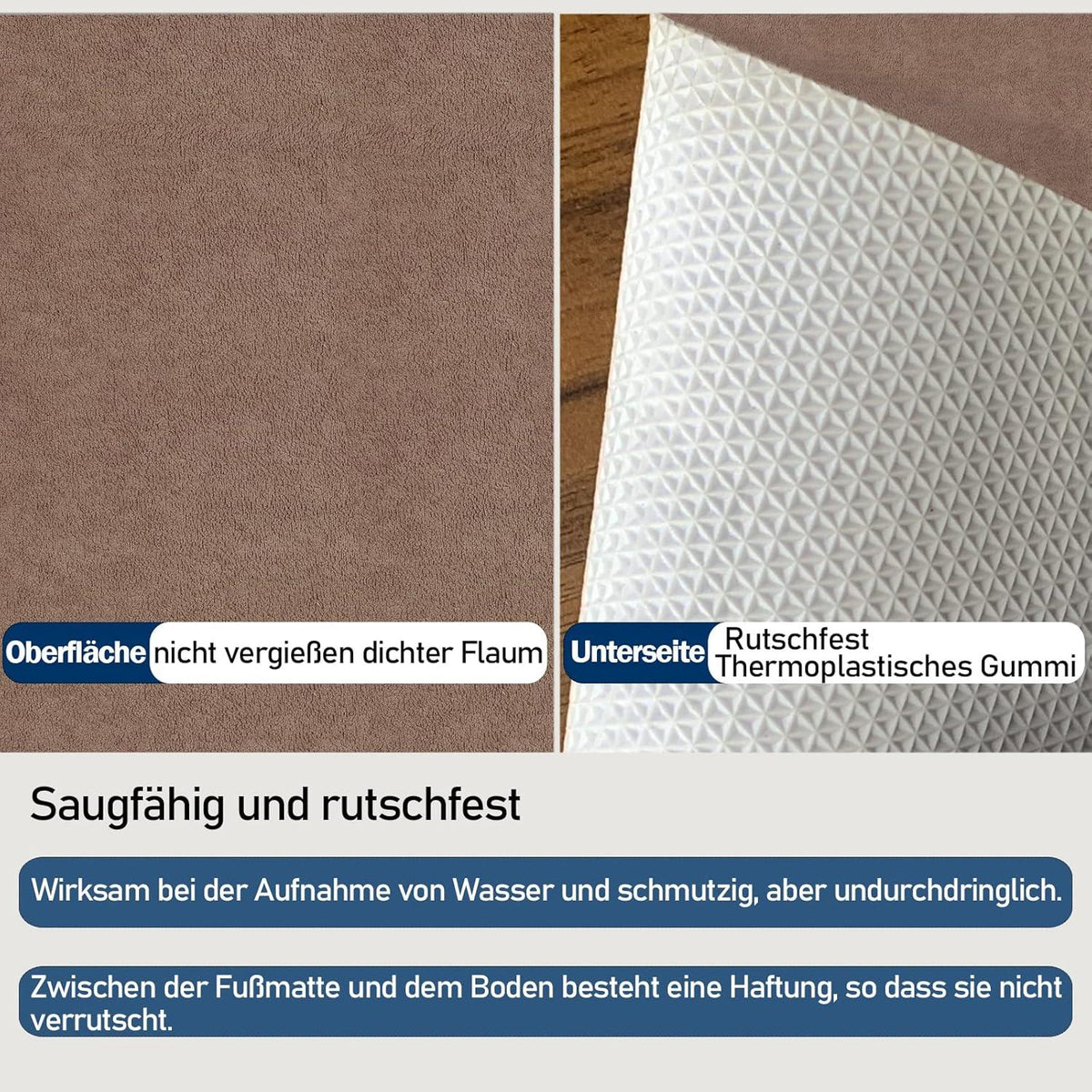 DFIONC Fußmatte innen waschbar 80x120cm Schmutzfangmatte