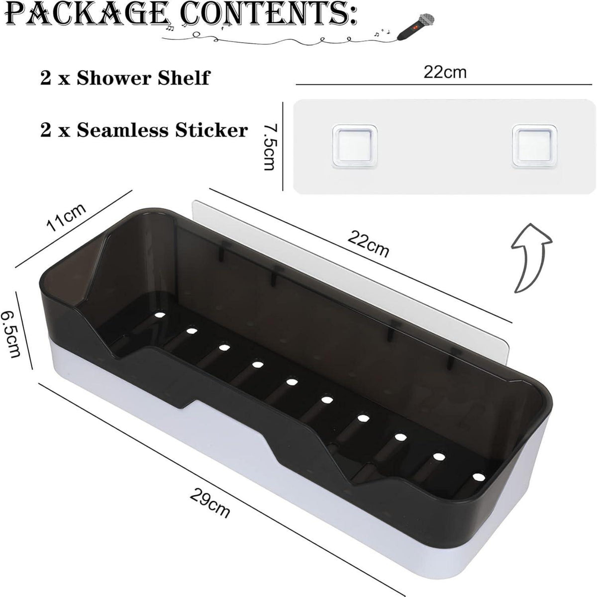 Duschablage ohne bohren für Badezimmer/Küche/Schlafzimmer, 2